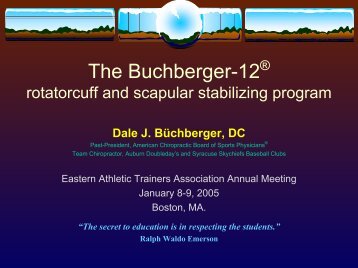 The Buchberger “12” - Eastern Athletic Trainers' Association