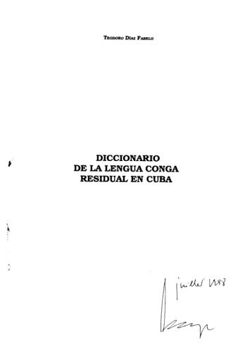 Diccionario de la lengua conga residual en Cuba - UNESDOC ...