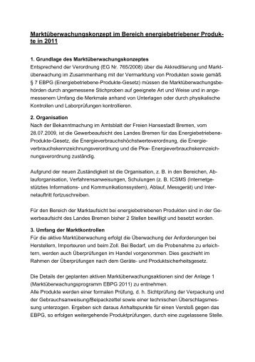 Marktüberwachungskonzept EVPG 2011.pdf - Gewerbeaufsicht ...