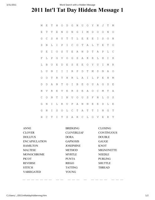 Create Word Search With Hidden Message Create Word Search With Hidden Message