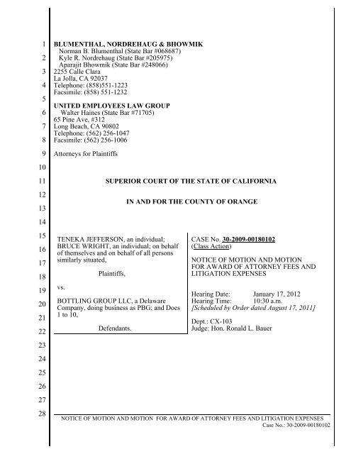 Motion for Atty Fees and Costs - Gilardi & Co, LLC