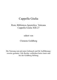 Cappella Giulia - Goldberg Stiftung