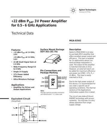 +22 dBm PSAT 3V Power Amplifier for 0.5– 6 GHz Applications ...