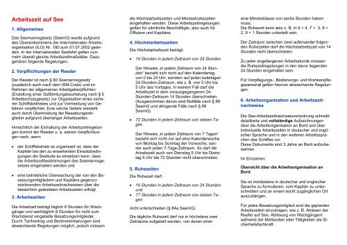 Ratgeber Arbeitszeit auf See (pdf, 108 KB) - Gewerbeaufsicht Bremen