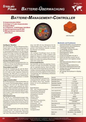 Batterie Management Controller - Sterling Power Products