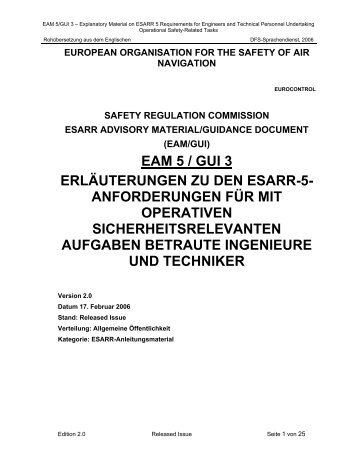 Erläuterungen zu den ESARR-5 Anforderungen für mit ... - GdF