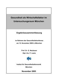 Gesundheit als Wirtschaftsfaktor im Untersuchungsraum München