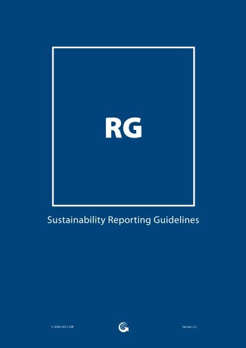 G3.1 Sustainability Reporting Guidelines - Global Reporting Initiative