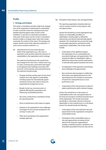 G3.1 Sustainability Reporting Guidelines - Global Reporting Initiative