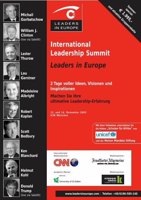 International Leadership Summit Leaders in Europe - Global Value ...
