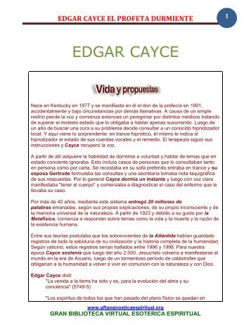 Edgar Cayce El Profeta Durmiente - Gran Fratervidad Tao Gnóstica ...