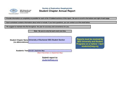 Student Chapter Annual Report - geo.edu.ro