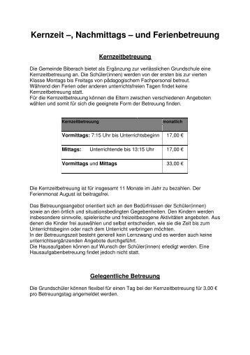 Kernzeit-, Nachmittags - Schule Biberach