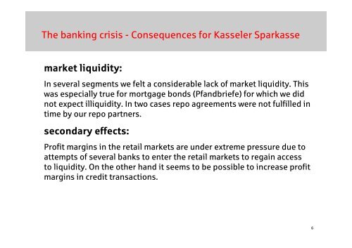 Liquidity Management in Kasseler Sparkasse - Gesamtbanksteuerung