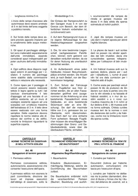 Regolamento edilizio comunale Gemeinde- bauordnung ...