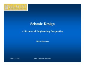 Seismic Design - Gemini Observatory