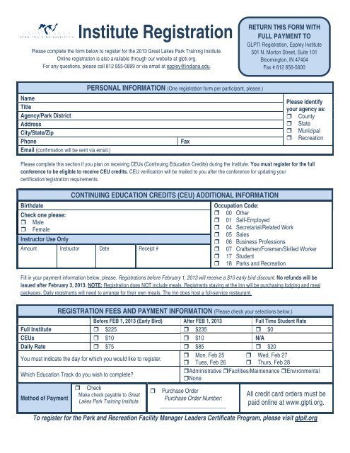 2013 Registration Form(PDF) - GLPTI