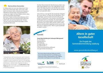 Altern in guter Gesellschaft PDF - Gemeindeentwicklung