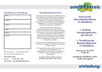 Kommunale Gesundheitskonferenz im Ostalbkreis • Ärztliche ...
