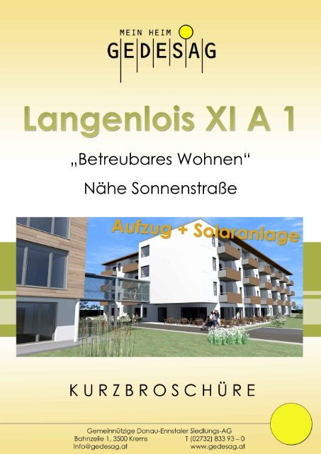 Betreubares Wohnen "Langenlois" XI-A - Gemeinnützige Donau ...
