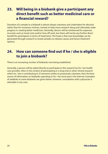 FAQ on Biobanks - Genetic Alliance UK