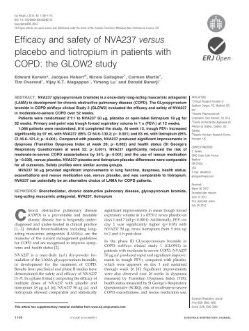 Efficacy and safety of NVA237 versus placebo and ... - GOLD