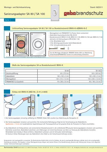 Montageanleitung SA - geba Brandschutz