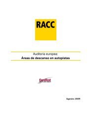 Auditoria europea: Áreas de descanso en autopistas - Racc