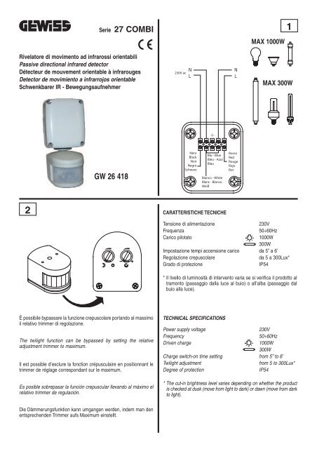 Serie 27 COMBI GW 26 418 - Gewiss