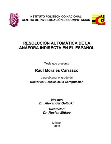 RESOLUCIÓN AUTOMÁTICA DE LA ANÁFORA INDIRECTA EN EL ...