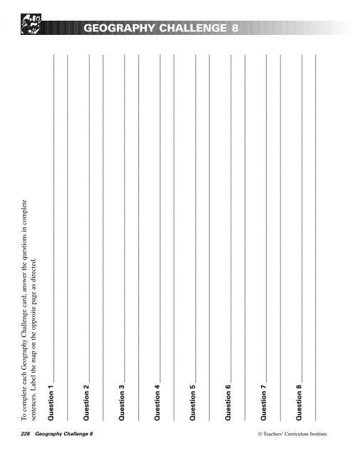 GEOGRAPHY CHALLENGE 8