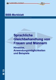 BBB-Merkblatt - Beauftragte für Chancengleichheit