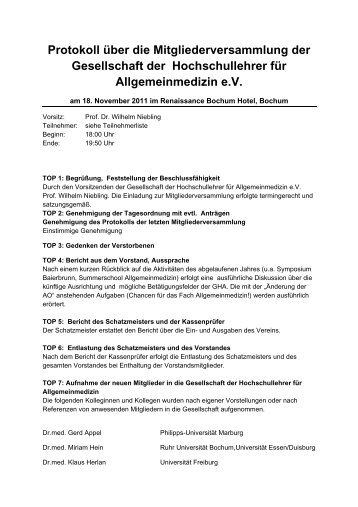 Protokoll der MV 2011 - GHA