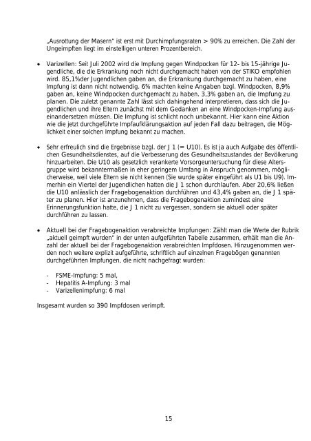Schulbericht 2006 - Gesundheitsnetz Ostalbkreis