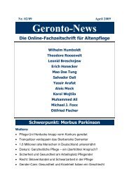 Ausgabe 2/09 mit dem Schwerpunkt Morbus Parkinson - Geronto