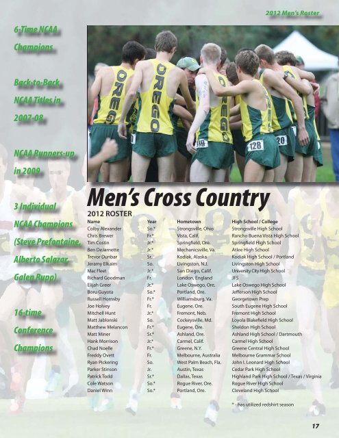 2012 CROSS COUNTRY - GoDucks.com