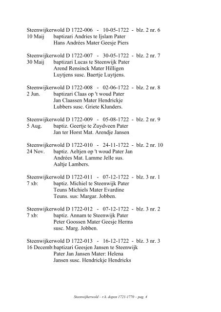 transcriptie dopen 1721-1770 - Geneaknowhow.net