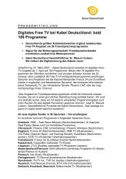 Digitales Free TV bei Kabel Deutschland: bald 100 Programme ...