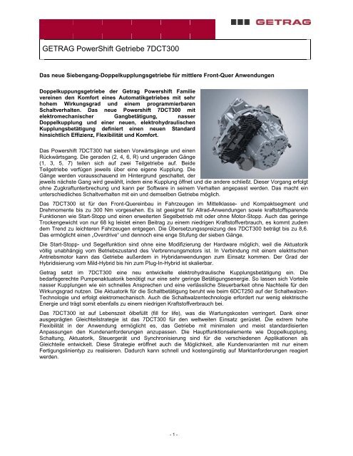 Elektrische Achse 1eAD150 - Getrag