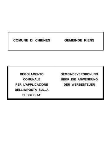 Regolamento per l'applicazione dell'imposta sulla pubblicità - .PDF