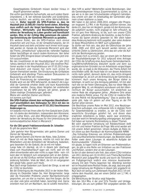 Nr. 05/2013, erschienen am 26.04.2013 - Gemeinde Merzenich