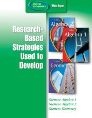 Research-Based Strategies Used to Develop Glencoe Algebra 1 ...