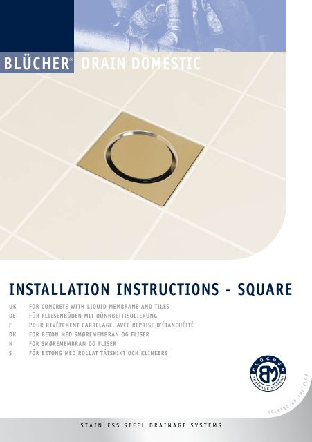 INSTALLATION INSTRUCTIONS - SQUARE