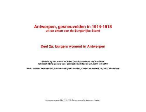 burgers wonend te Antwerpen - Geneaknowhow.net