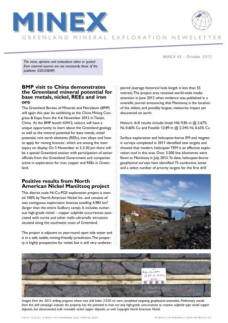 Greenland MINEX News No. 42 - GEUS