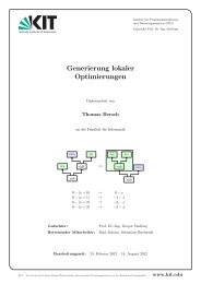 Generierung lokaler Optimierungen - IPD Snelting