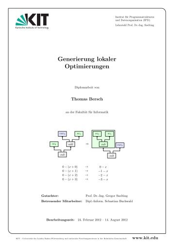 Generierung lokaler Optimierungen - IPD Snelting