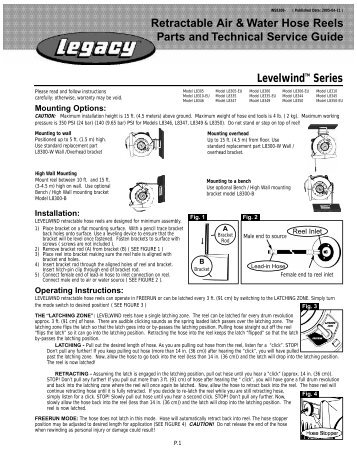 Retractable Air & Water Hose Reels Parts and Technical Service ...