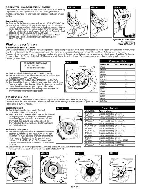 Retractable Air & Water Hose Reels Parts and Technical Service ...