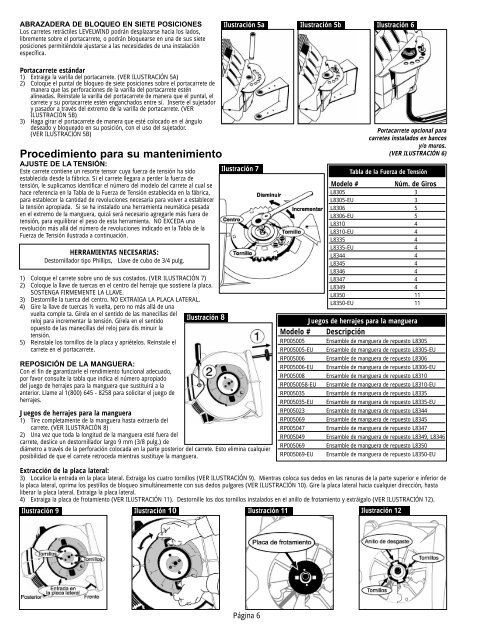 Retractable Air & Water Hose Reels Parts and Technical Service ...